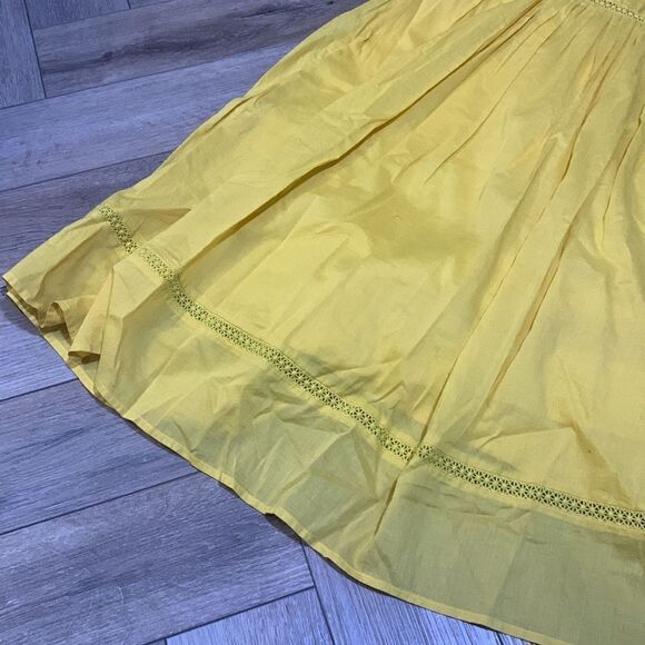 J. Crew Point Sur Yellow Tie-Shoulder Cotton Dress w/Pockets - Picture 3 of 9